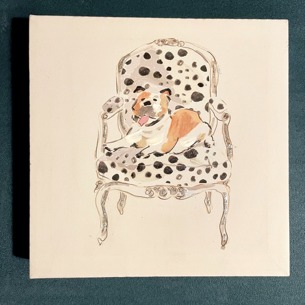 BULLDOG ON CHAIR CANVAS ART PRINT DI LEWIS
DOG PAINTING WALL ART